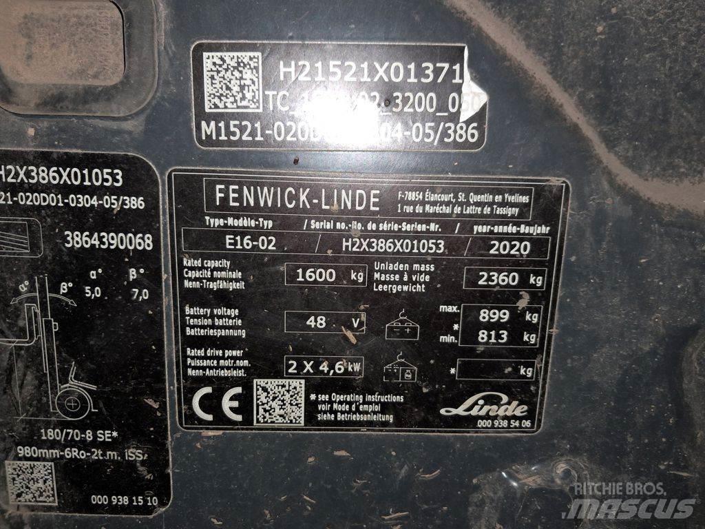 Linde E16-02 شاحنات ذات رافعات شوكية تعمل بالكهرباء