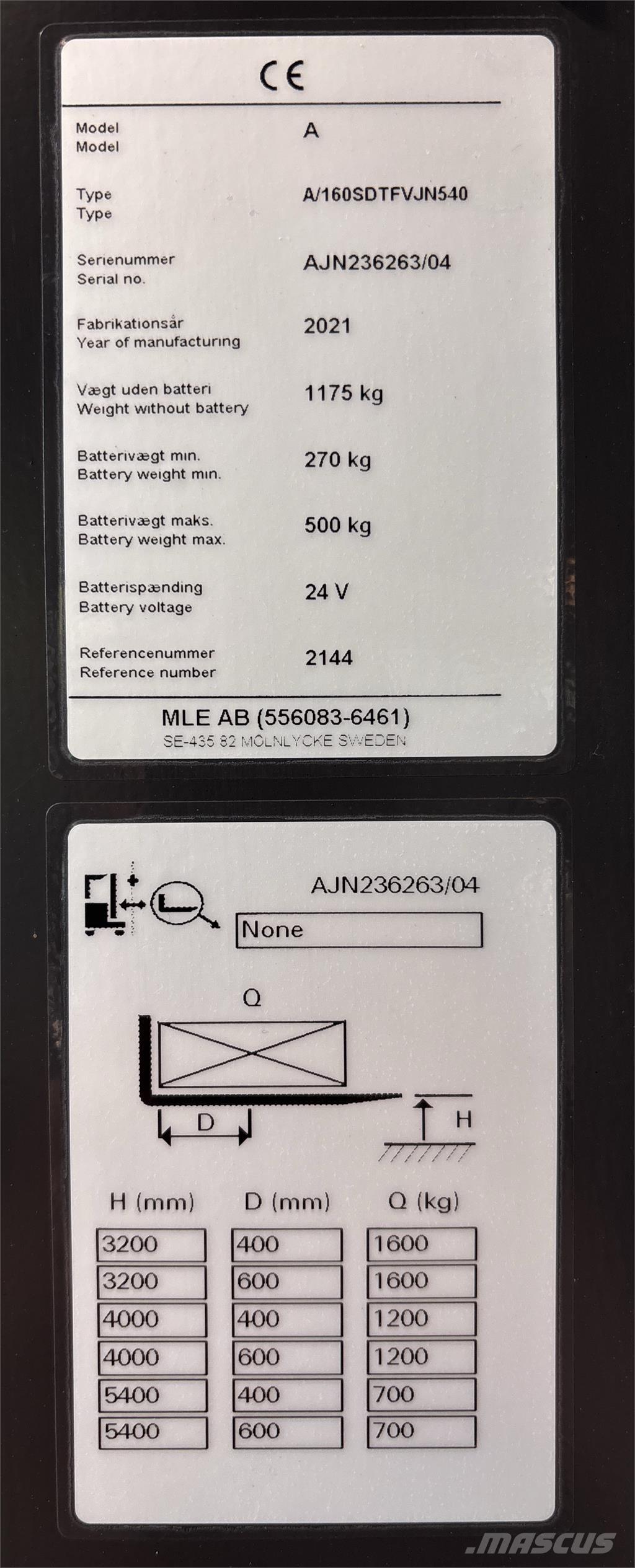 Atlet AJN160 شاحنات مناولة ذاتية الدفع