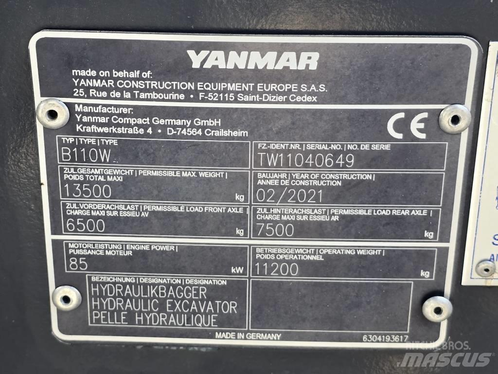 Yanmar B 110 W حفارات بعجل