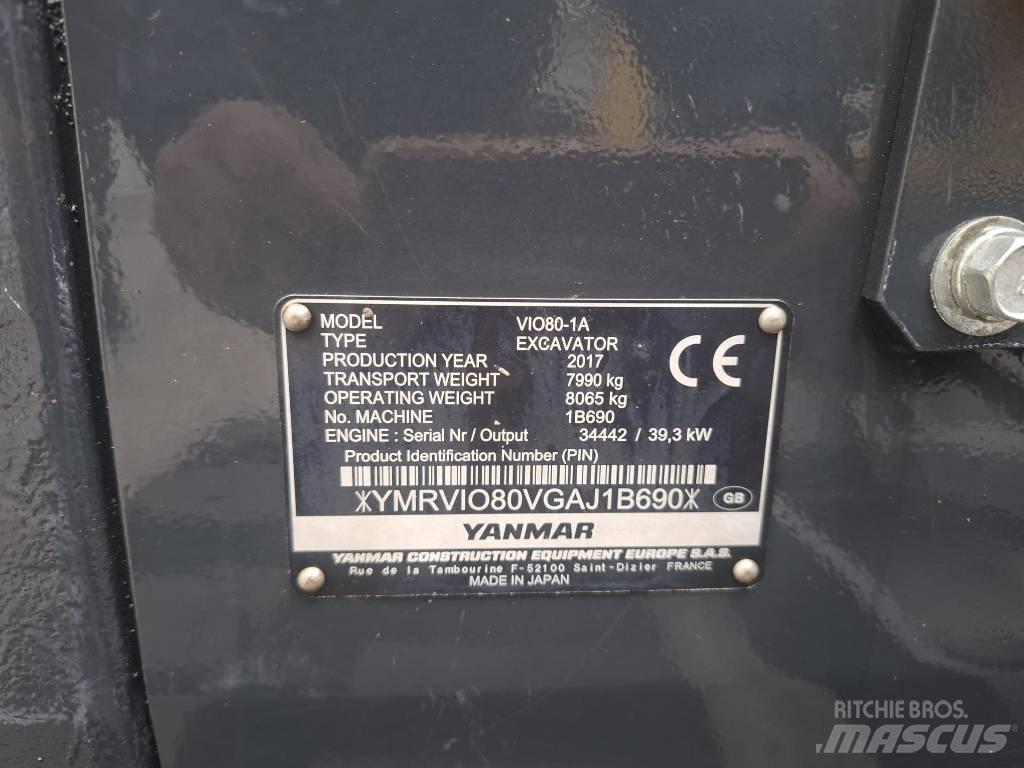 Yanmar Vio 80-1A حفارات وسط 7 طن - 12 طن