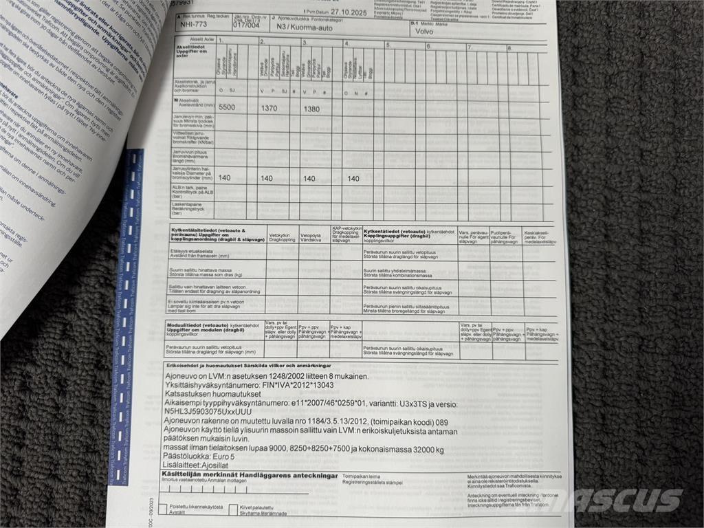 Volvo FH500 8x4 شاحنات بمقصورة وهيكل