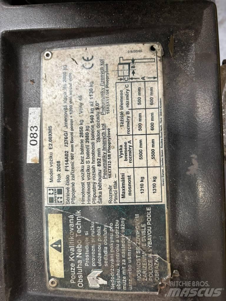 Hyster E2.00XMS شاحنات ذات رافعات شوكية تعمل بالكهرباء