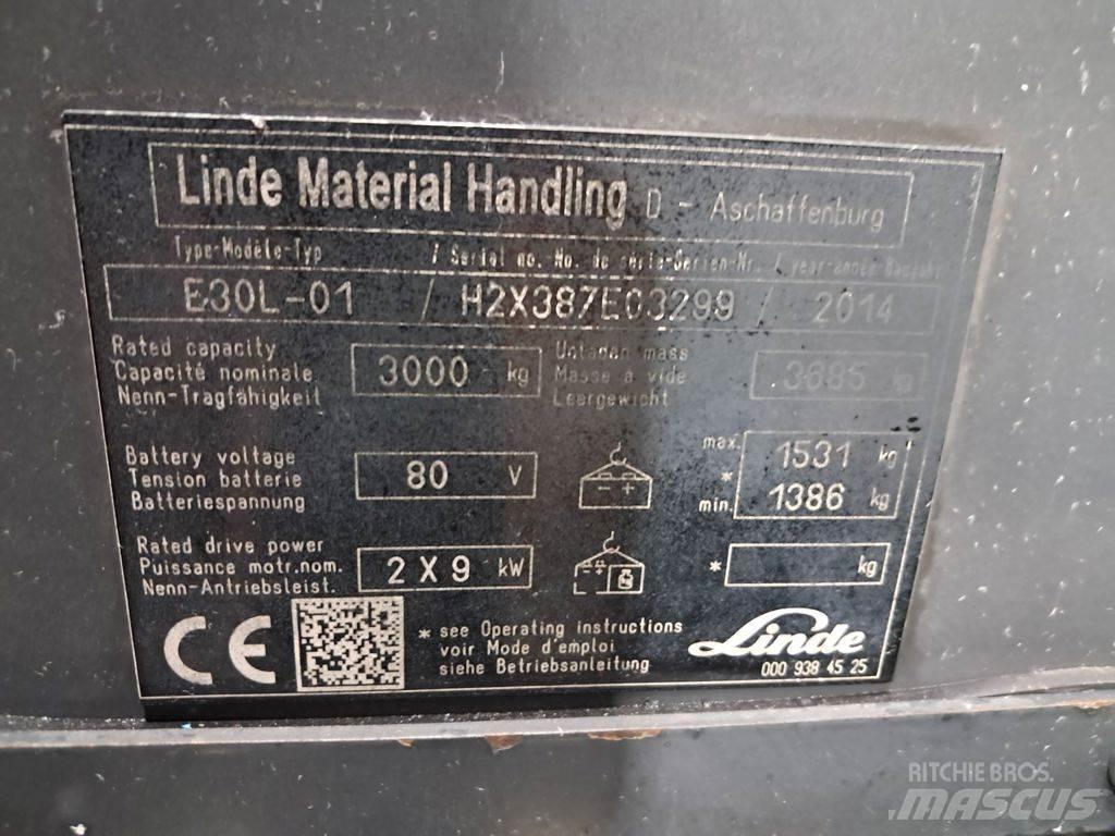 Linde E30L-01 شاحنات ذات رافعات شوكية تعمل بالكهرباء