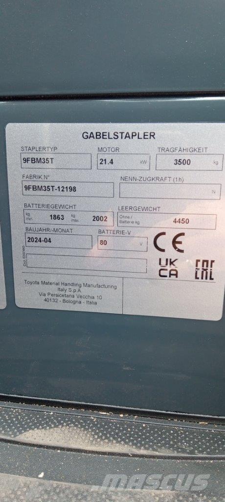Toyota 9FBM35T شاحنات ذات رافعات شوكية تعمل بالكهرباء