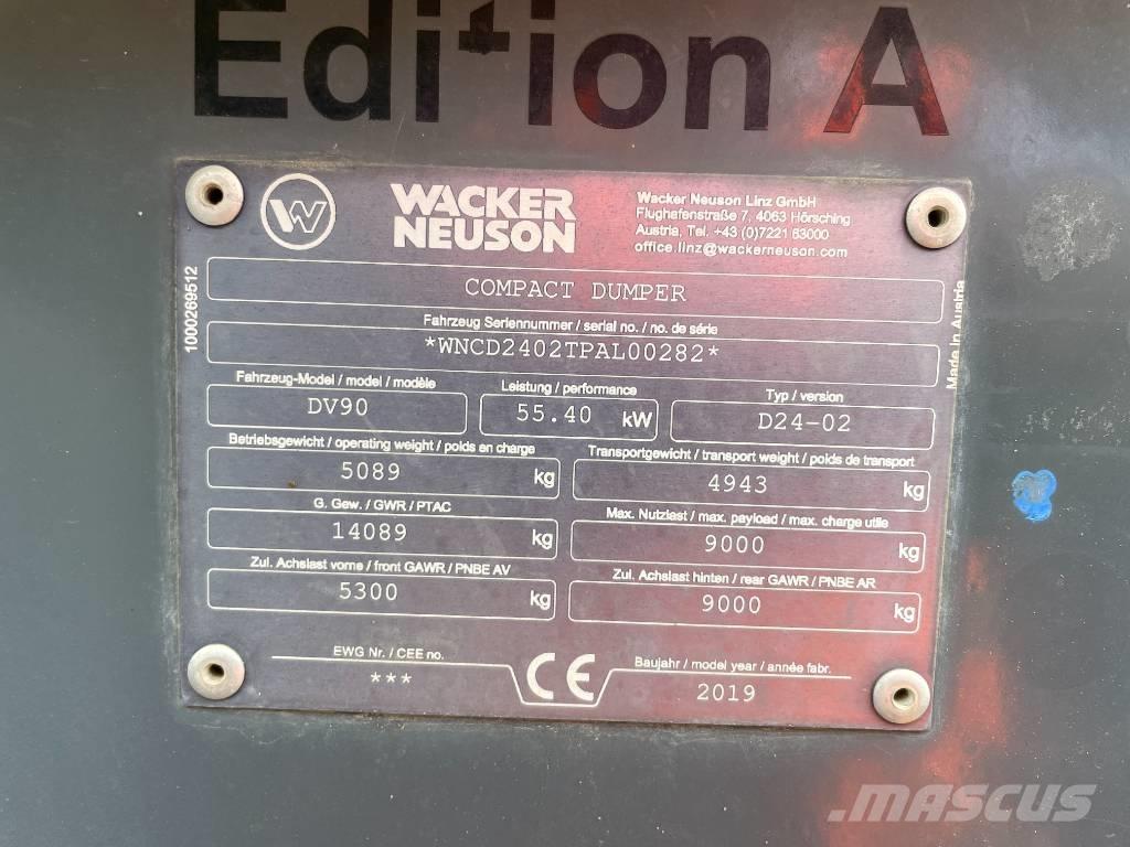 Wacker Neuson DV 90 عربات نقل قلابة للمواقع