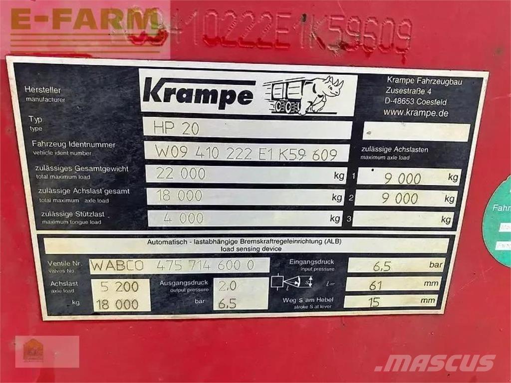 Krampe hp 20 مقطورات للأغراض العامة