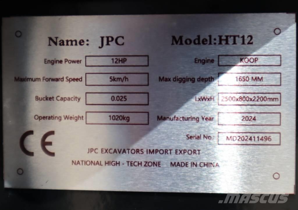 JPC HT 12 حفارات صغيرة أقل من 7 طن (حفارات صغيرة)