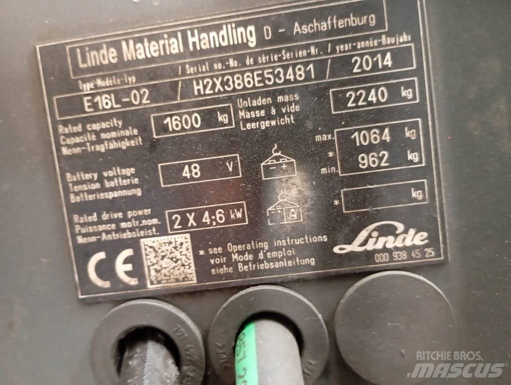 Linde E 16 شاحنات ذات رافعات شوكية تعمل بالكهرباء