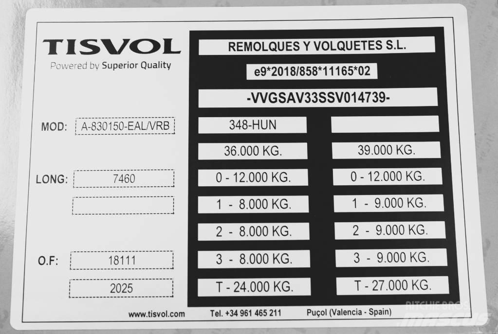 Tisvol 26,8m3 EVR مقطورات قلابة
