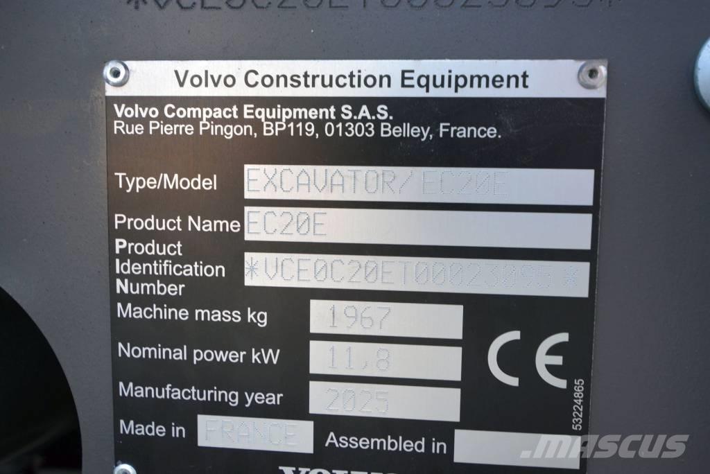 Volvo EC 20 E حفارات صغيرة أقل من 7 طن (حفارات صغيرة)