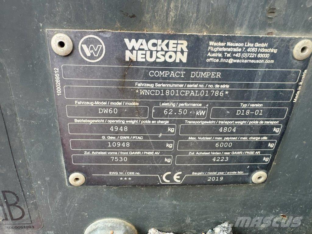 Wacker Neuson DW 60 عربات نقل قلابة للمواقع