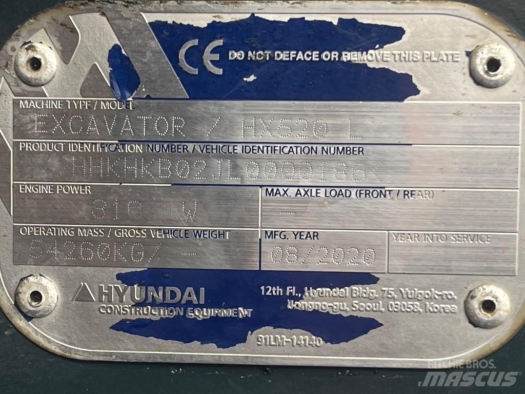 Hyundai HX 520 L حفارات زحافة