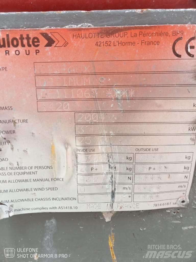 Haulotte Optimum  8 رافعات مقصية الشكل