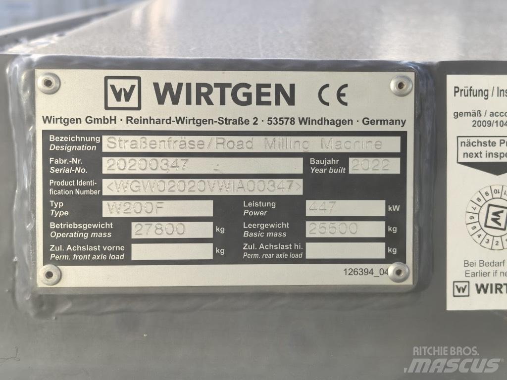 Wirtgen W200F ماكينات الكشط البارد للأسفلت