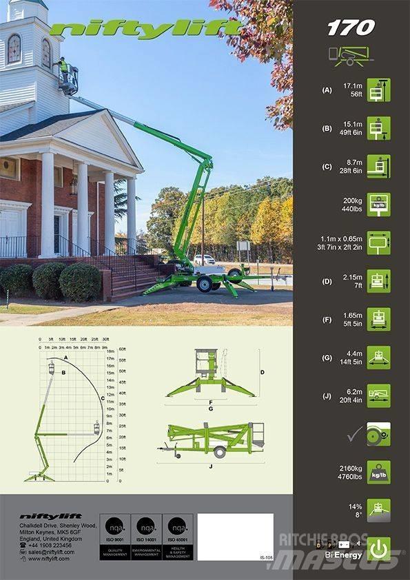 Niftylift 170 HACT المنصات الهوائية المثبتة على مقطورة