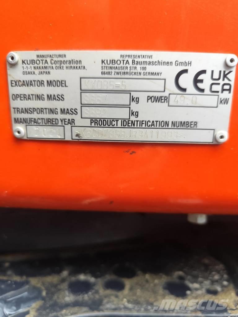 Kubota KX 085-5 حفارات وسط 7 طن - 12 طن