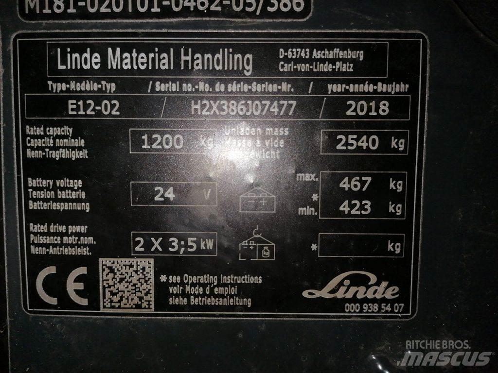Linde E12-02 شاحنات ذات رافعات شوكية تعمل بالكهرباء