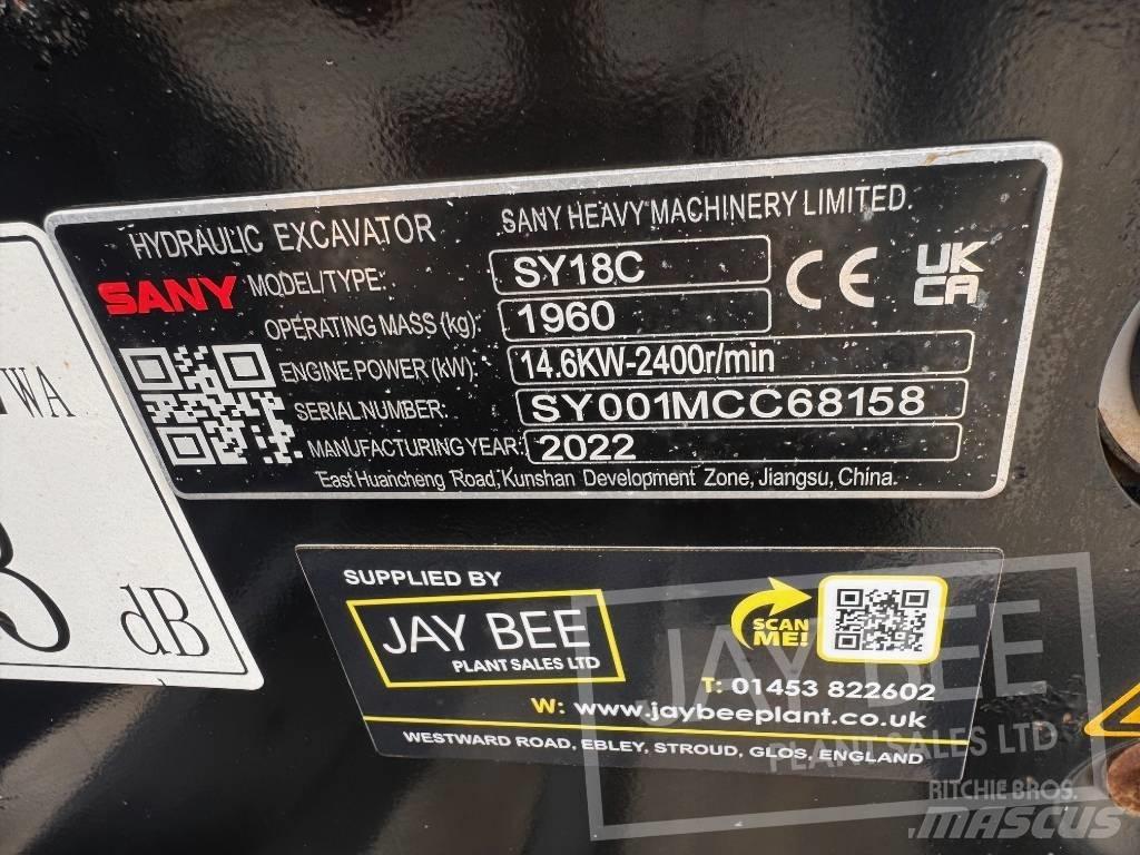 Sany SY 18 C حفارات صغيرة أقل من 7 طن (حفارات صغيرة)