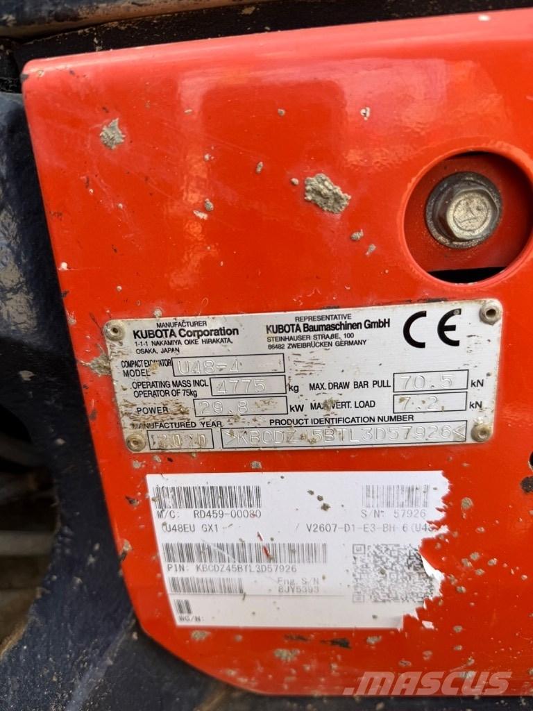 Kubota U 48 حفارات صغيرة أقل من 7 طن (حفارات صغيرة)