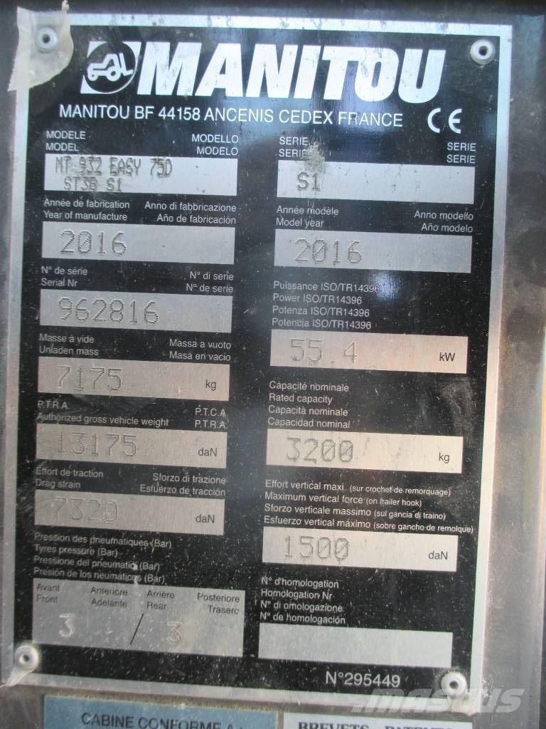 Manitou MT 932 مناولات متداخلة