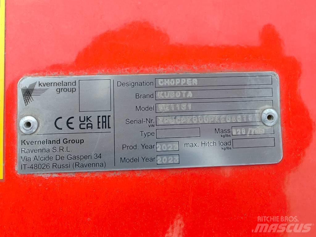 Kubota SE 1151UB جزازات وأغطية المراعي