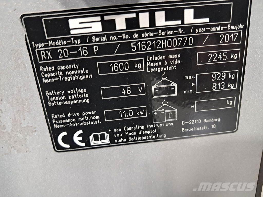 Still RX 20-16 P شاحنات ذات رافعات شوكية تعمل بالكهرباء