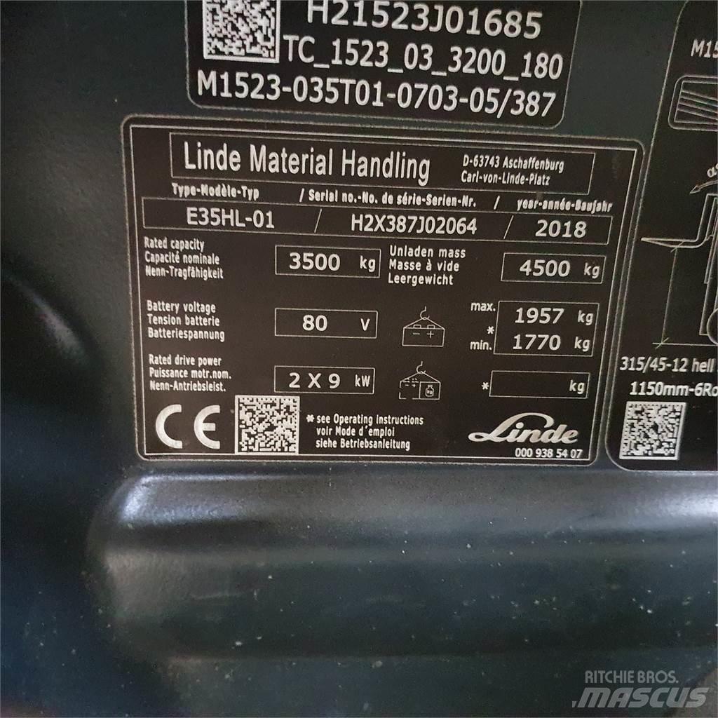 Linde E35HL شاحنات ذات رافعات شوكية تعمل بالكهرباء