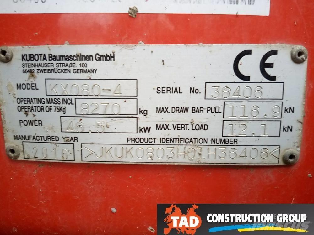 Kubota KX 080-4 حفارات وسط 7 طن - 12 طن