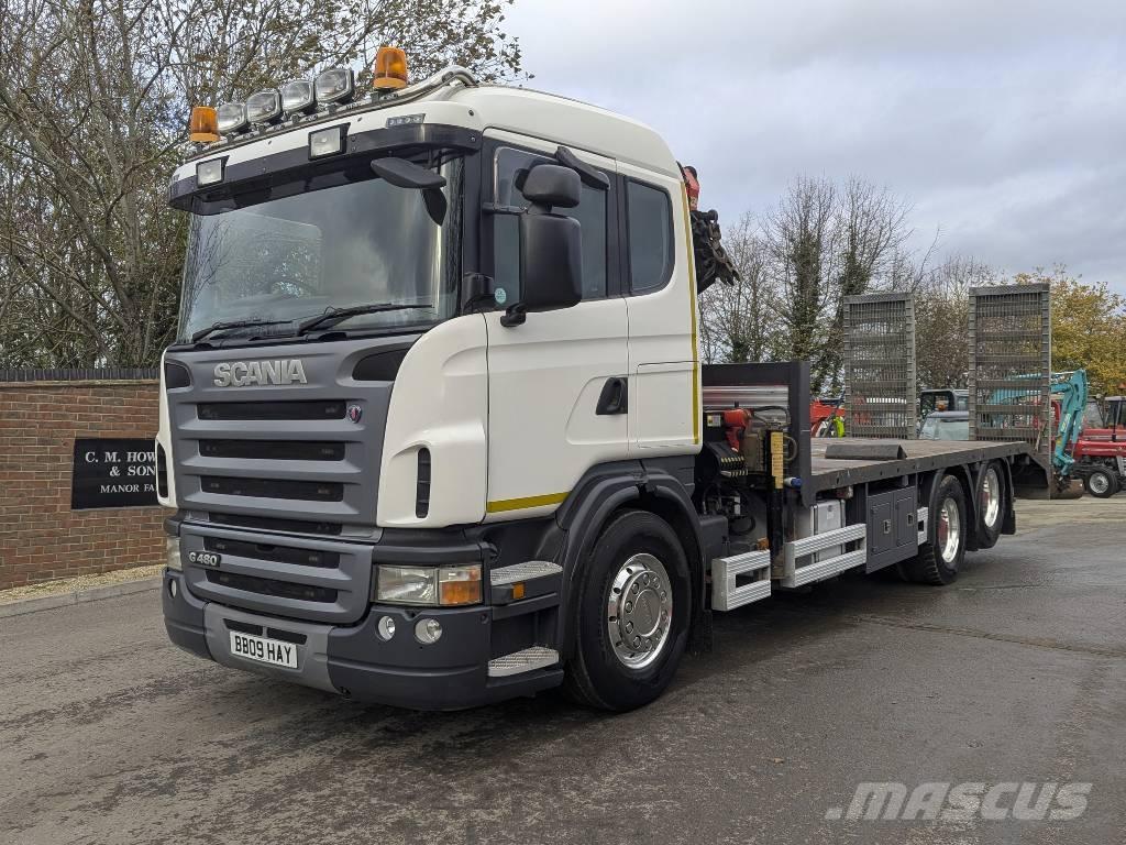Scania G 480 شاحنات مسطحة / أوناش
