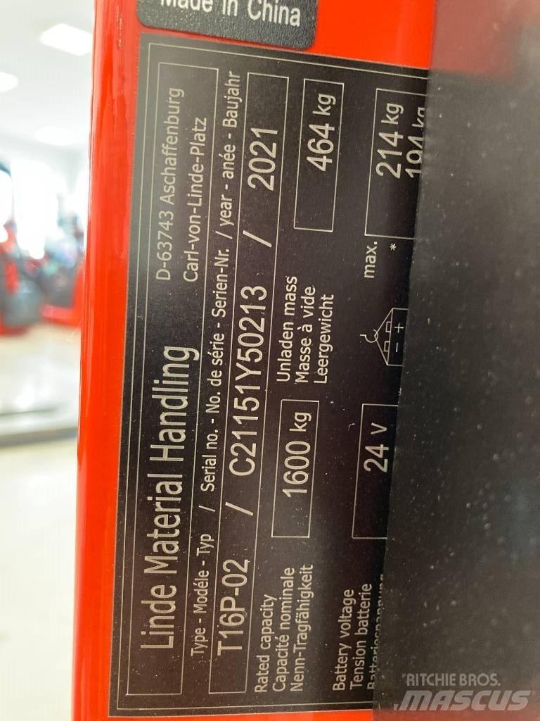 Linde T16P/1151-02 رافعة منخفضة المستوى ذات منصة