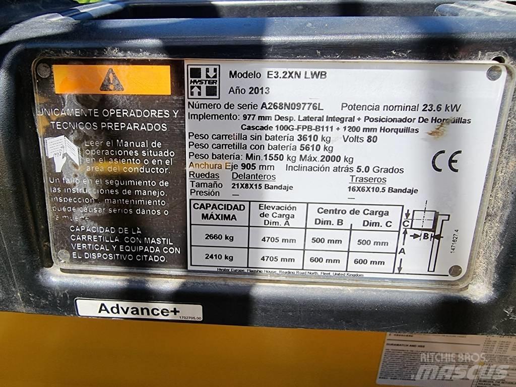 Hyster E 3.20 XN LWB شاحنات ذات رافعات شوكية تعمل بالكهرباء