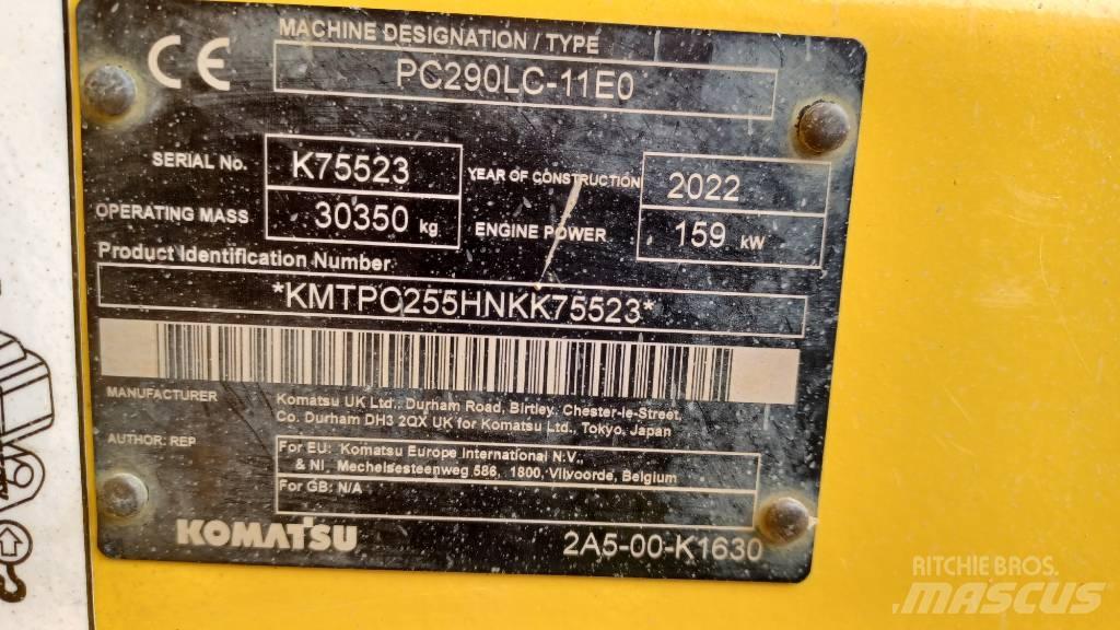 Komatsu PC 290 LC-11 حفارات زحافة