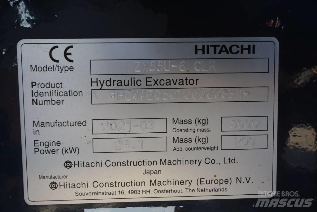 Hitachi ZX 55 U-6 حفارات صغيرة أقل من 7 طن (حفارات صغيرة)
