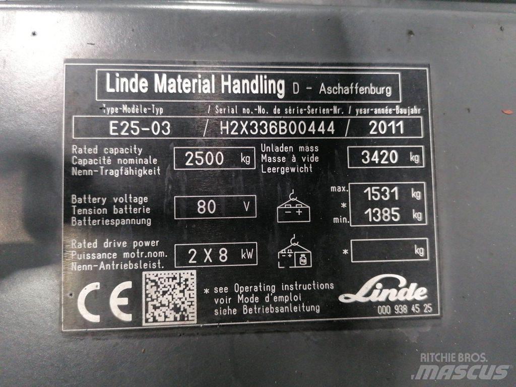 Linde E25-03 شاحنات ذات رافعات شوكية تعمل بالكهرباء