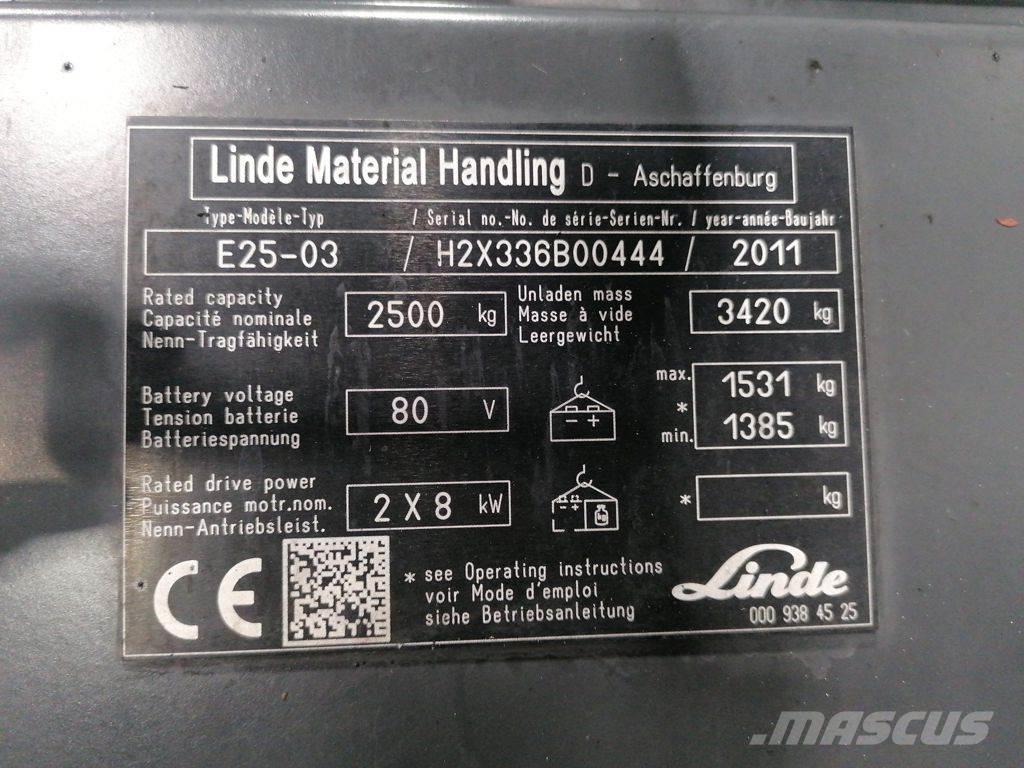 Linde E25-03 شاحنات ذات رافعات شوكية تعمل بالكهرباء
