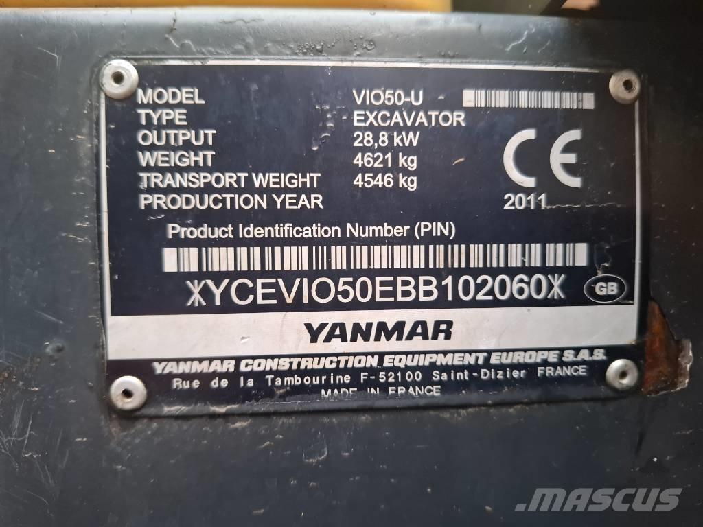 Yanmar VIO50-U حفارات صغيرة أقل من 7 طن (حفارات صغيرة)