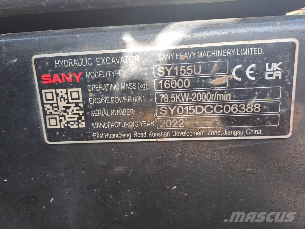 Sany SY 155 U حفارات زحافة