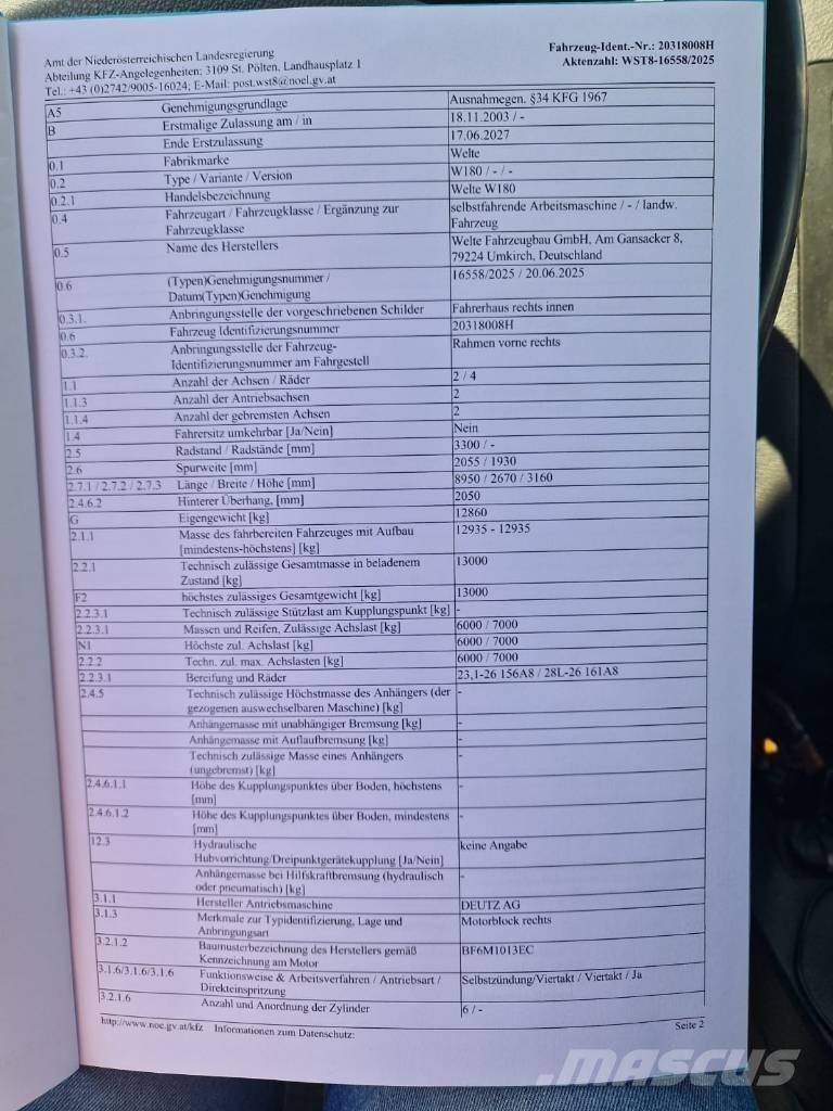 Welte W 180 ساحبات الأشجار