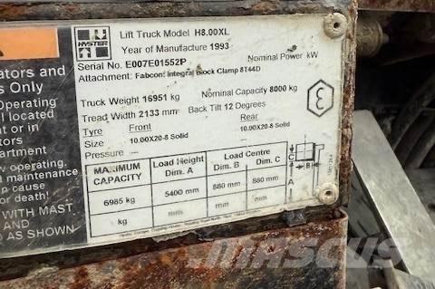 Hyster H 8.00 XL 5 شاحنات الديزل