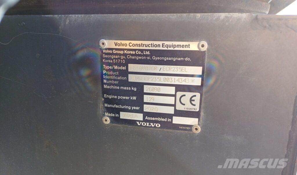 Volvo ECR235EL حفارات زحافة