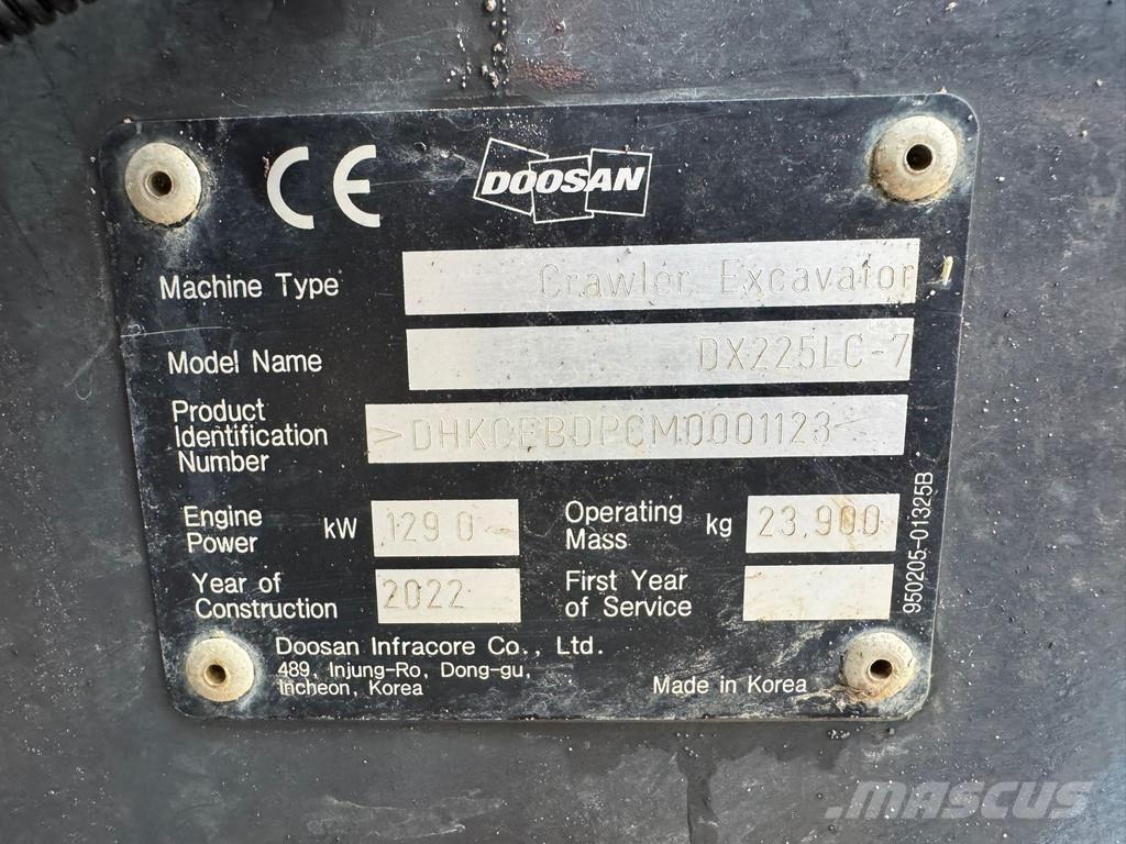 Doosan DX225LC-7 حفارات خاصة