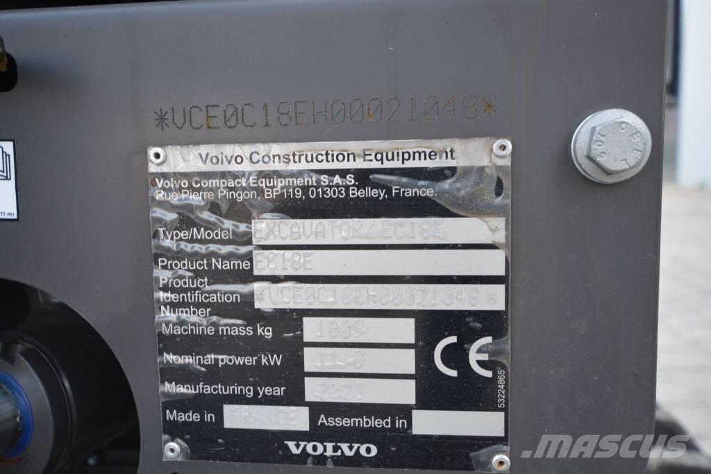 Volvo EC 18 E حفارات صغيرة أقل من 7 طن (حفارات صغيرة)