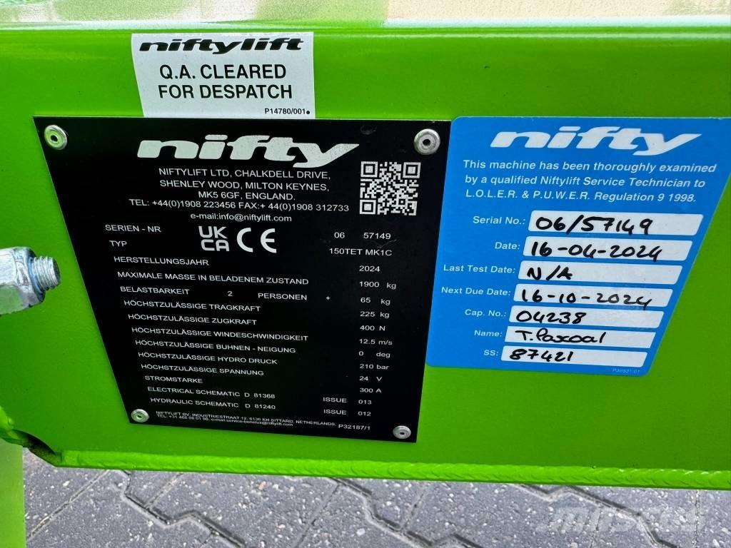 Niftylift 150 TET المنصات الهوائية المثبتة على مقطورة