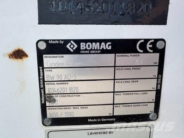 Bomag BW90 AD-5, Vält مداحل ثنائية الاسطوانة