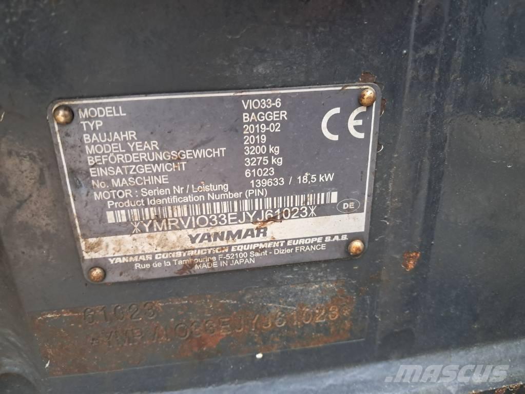 Yanmar Vio 33 حفارات صغيرة أقل من 7 طن (حفارات صغيرة)