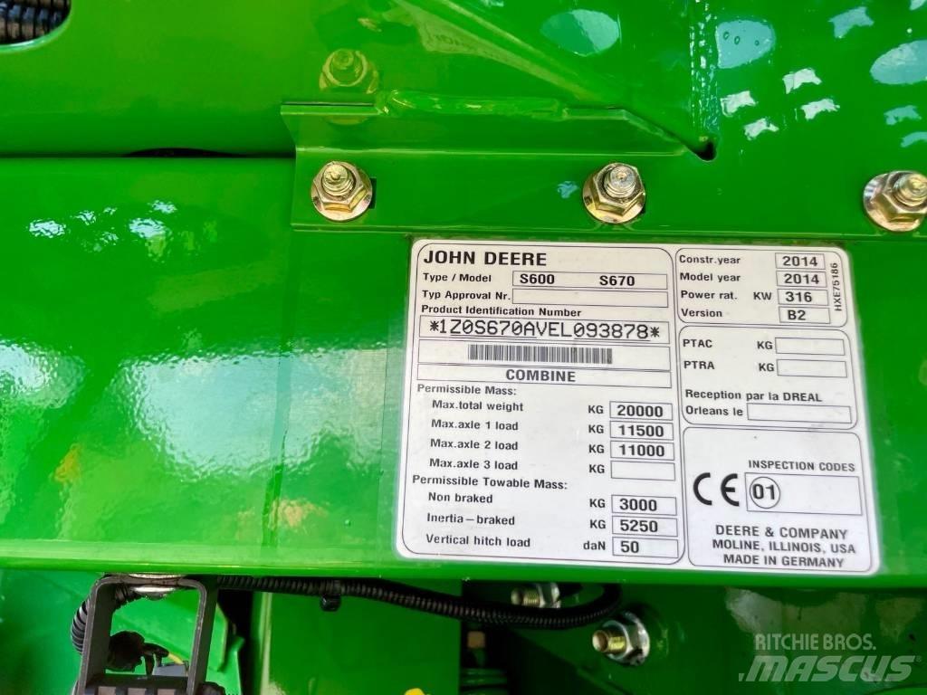 John Deere S 670 i حصادات