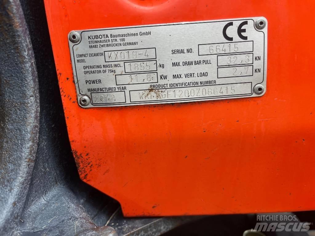 Kubota KX019-4 حفارات صغيرة أقل من 7 طن (حفارات صغيرة)