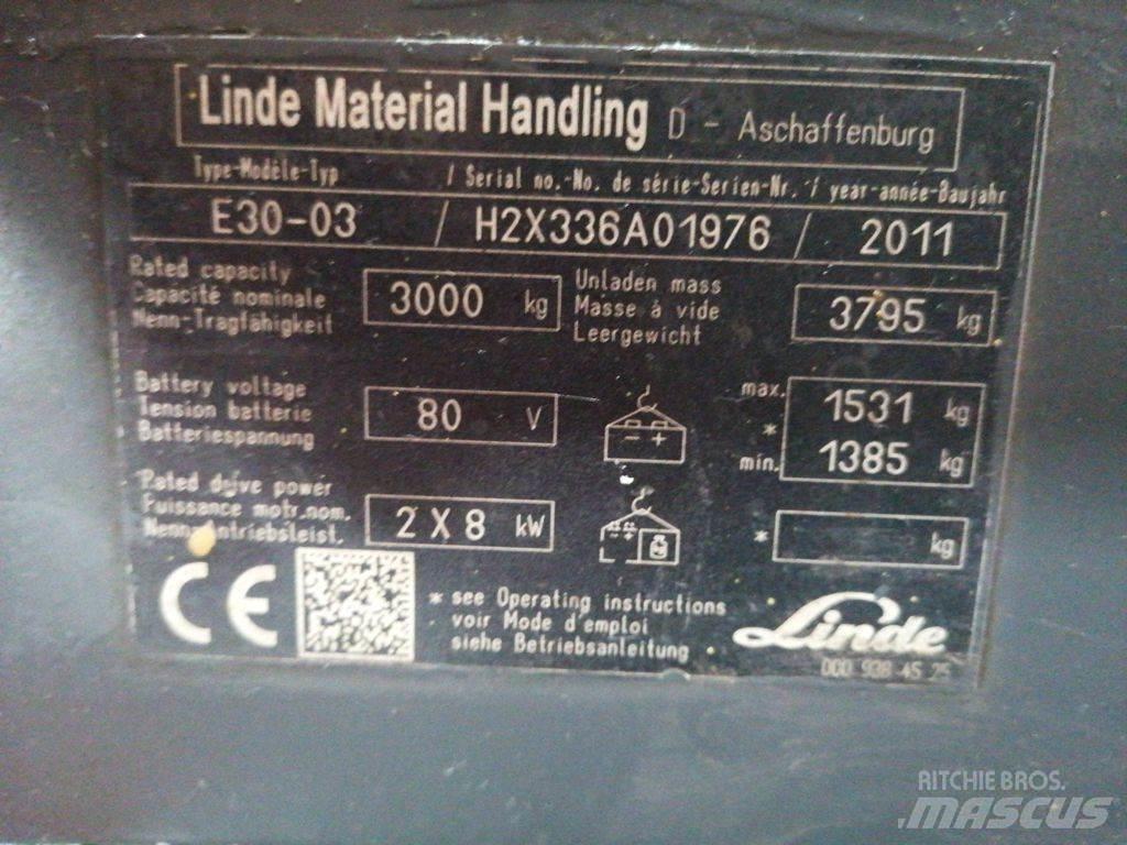 Linde E30-03 شاحنات ذات رافعات شوكية تعمل بالكهرباء
