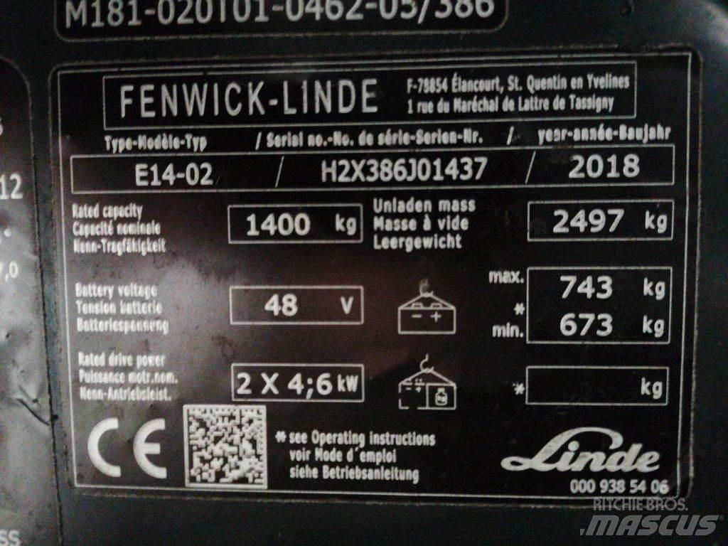 Linde E14-02 شاحنات ذات رافعات شوكية تعمل بالكهرباء