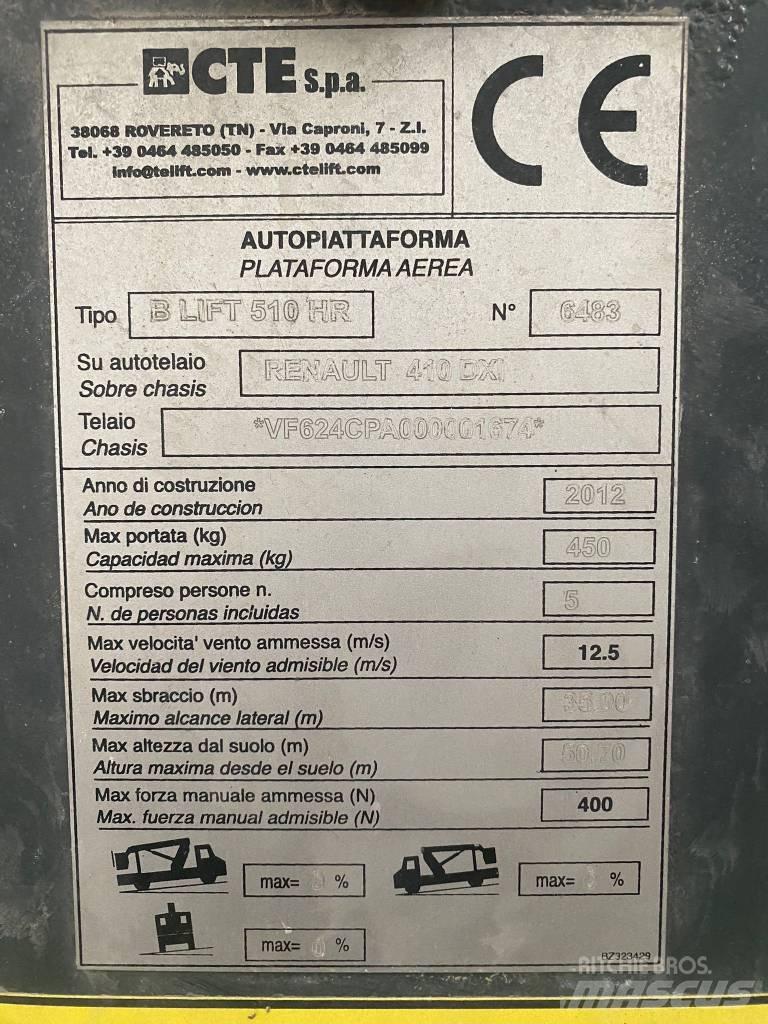 CTE B LIFT 510 HR المنصات الهوائية المثبتة على شاحنة